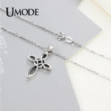 925 Sterling Silver Chinese Knot Pendant Necklace Hollow Charm Gift
