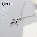 925 Sterling Silver Chinese Knot Pendant Necklace Hollow Charm Gift