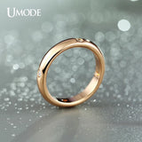 Rose Burnish CZ Aneis Feminino Wedding Band Ring for Women