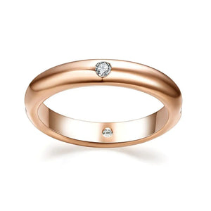Rose Burnish CZ Aneis Feminino Wedding Band Ring for Women