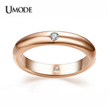 Rose Burnish CZ Aneis Feminino Wedding Band Ring for Women