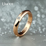 Rose Burnish CZ Aneis Feminino Wedding Band Ring for Women