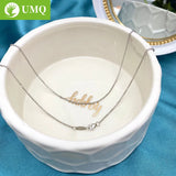 925 Sterling Silver Chain Necklace 40+5CM for Women Fine Jewelry
