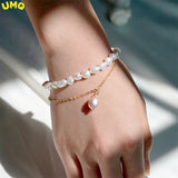 Bromance Bracelet Women Double Freshwater Pearl Ins Bracelet