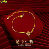 18k Hollow Cylinder Anklet for Women's Solid 999 Anklet Chain