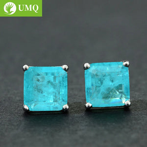 925 Silver Paraiba Tourmaline Gemstone Ear Studs Earrings