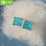 925 Silver Paraiba Tourmaline Gemstone Ear Studs Earrings