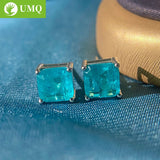 925 Silver Paraiba Tourmaline Gemstone Ear Studs Earrings