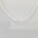 925 Silver Engraved Collar Necklace Long Hook MV 99 S0482