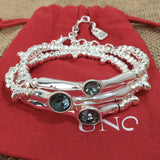 Mist Green Crystal Wish Bracelet in Silver Plated Setting