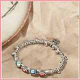 Mist Green Crystal Wish Bracelet in Silver Plated Setting