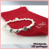 Mist Green Crystal Wish Bracelet in Silver Plated Setting