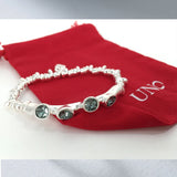 Mist Green Crystal Wish Bracelet in Silver Plated Setting
