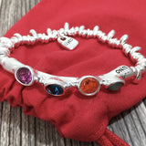 Mist Green Crystal Wish Bracelet in Silver Plated Setting