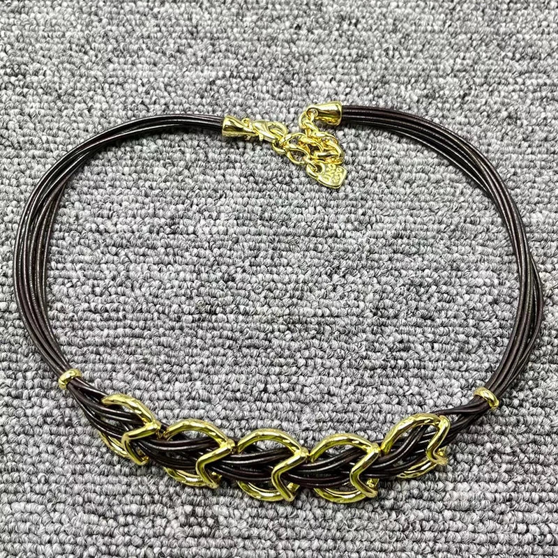 UNOde50 Electroplated 925 14K Silver Charm Rope Necklace