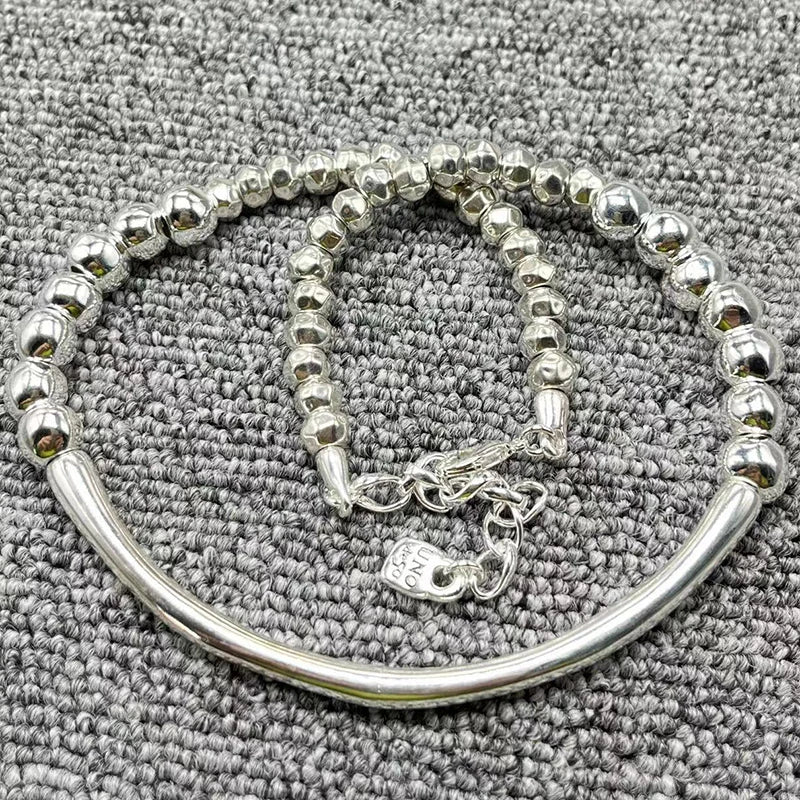 UNOde50 Electroplated 925 Silver Beads Necklace Jewelry