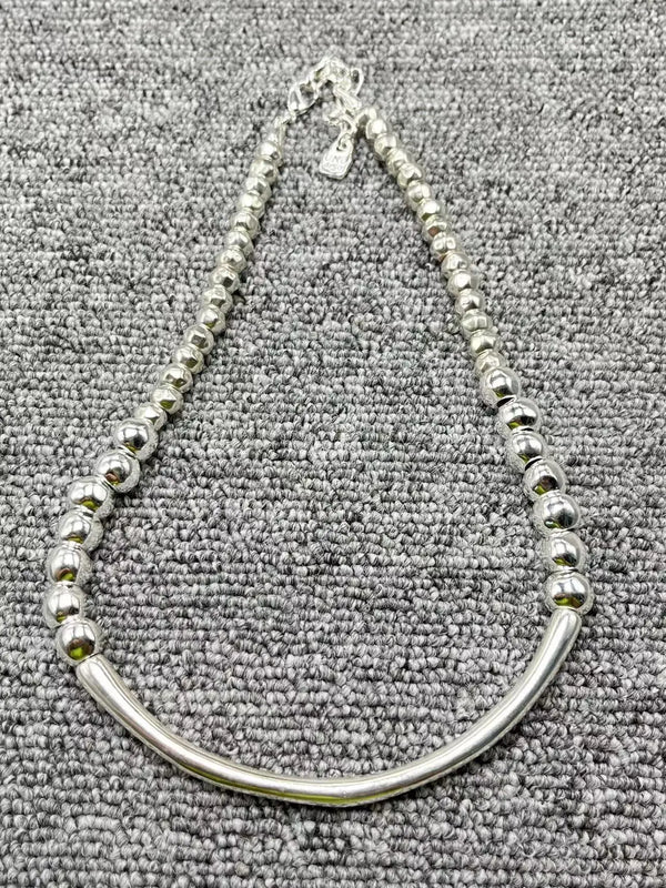 UNOde50 Electroplated 925 Silver Beads Necklace