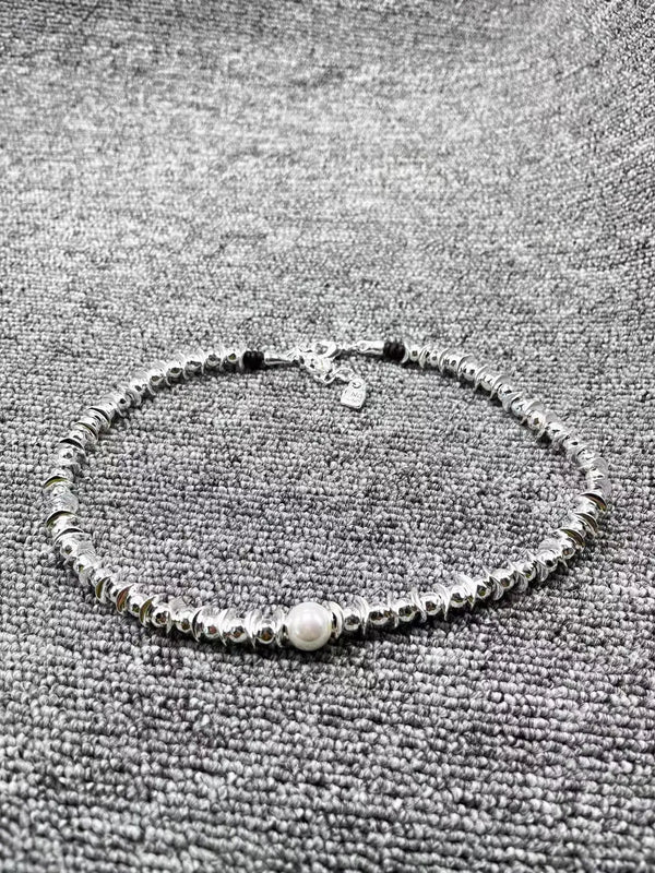 UNOde50 Silver Pearl Necklace Jewelry