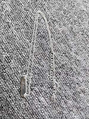 Electroplated 925 Silver Nameplate Love and Lucky Necklace