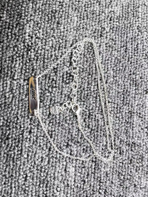 Electroplated 925 Silver Nameplate Love and Lucky Necklace