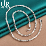 925 Silver 4mm Round Box Chain 18-Inch Necklace - Party Wedding Charm Gift