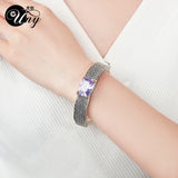 Antique Purple CZ Vintage Cuff Bracelet