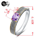 Antique Purple CZ Vintage Cuff Bracelet