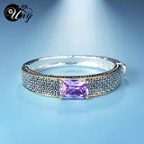 Antique Purple CZ Vintage Cuff Bracelet