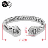 Love Heart Twisted Wire Bracelet Bangle Retro Unique Women Jewelry