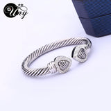 Love Heart Twisted Wire Bracelet Bangle Retro Unique Women Jewelry