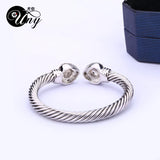 Love Heart Twisted Wire Bracelet Bangle Retro Unique Women Jewelry