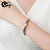 Retro Two Tone Bracelet Antique Bangles Vintage Christmas Women Cuff