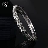 Antique Twisted Cable Wire Bangle Bracelet with Box Claps