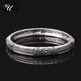 Antique Twisted Cable Wire Bangle Bracelet with Box Claps