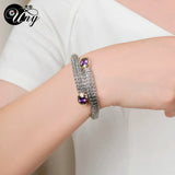 Antique Fox Tail Chain CZ Womens Bangle Bracelet