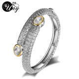 Antique Fox Tail Chain CZ Womens Bangle Bracelet