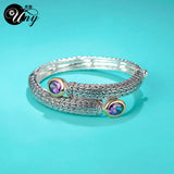 Antique Fox Tail Chain CZ Womens Bangle Bracelet