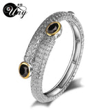 Antique Fox Tail Chain CZ Womens Bangle Bracelet