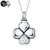 Clover Stone Pet Urn Ashes Necklace Pendant Urn
