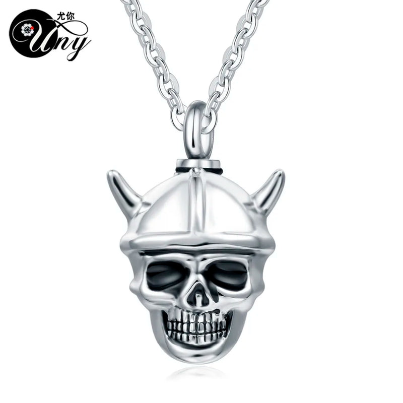 Skull Ashes Cremation Urn Necklace Pendant Keepsake Memorial Ashes