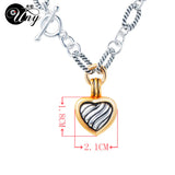 Antique Heart Cable Necklace Pendant Women Charms Gift