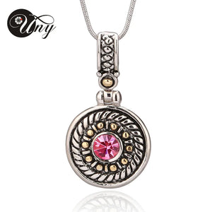 Women's Crystal Round Pendant Necklace