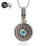 Women's Crystal Round Pendant Necklace