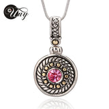 Women's Crystal Round Pendant Necklace