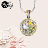 Crystal Round Necklace Pendant Women Antique Necklaces Pendants Charms