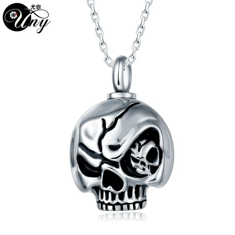 Skull Pet Urn Ashes Pendant Perfume Bottle Necklace Memorial Ash Keepsake