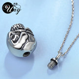 Skull Pet Urn Ashes Pendant Perfume Bottle Necklace Memorial Ash Keepsake