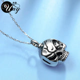 Skull Pet Urn Ashes Pendant Perfume Bottle Necklace Memorial Ash Keepsake