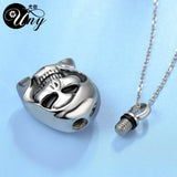 Skull Pet Urn Ashes Pendant Perfume Bottle Necklace