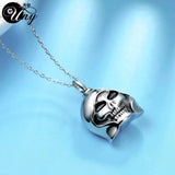 Skull Pet Urn Ashes Pendant Perfume Bottle Necklace